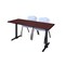 Cain Rectangle Tables > Training Tables > Cain Training Table & Chair Sets, 72 W, 24 L, 29 H, Mahogany MTRCT7224MH47GY - alternate 1